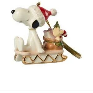 Lenox Peanuts 2021 Snoopy Sledding into the Holidays